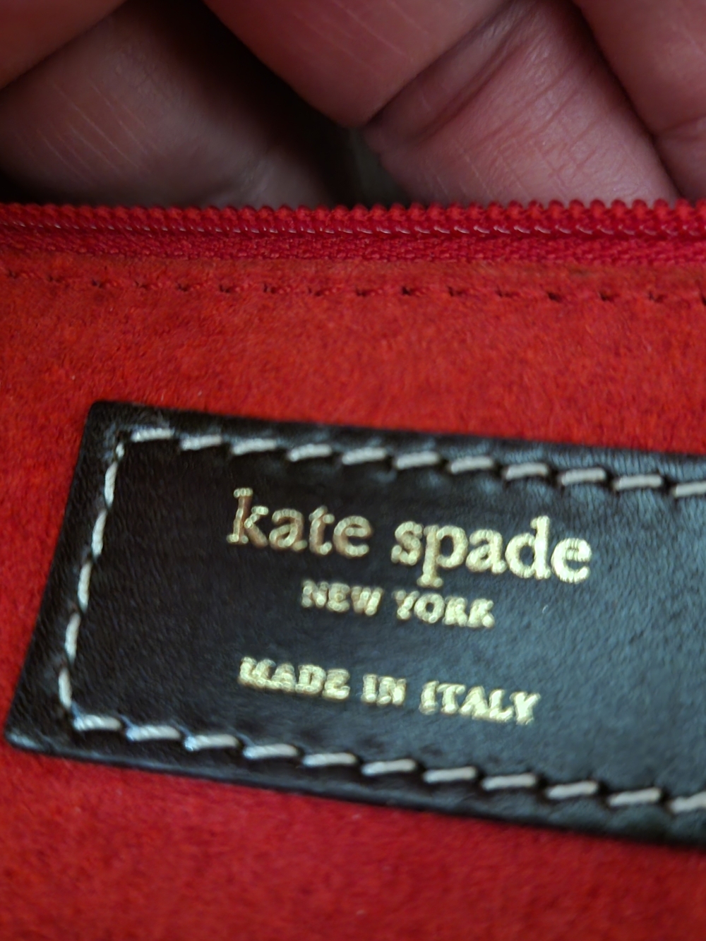 kate spade Red & Beige Plaid Wool Tote - Picture 7 of 9